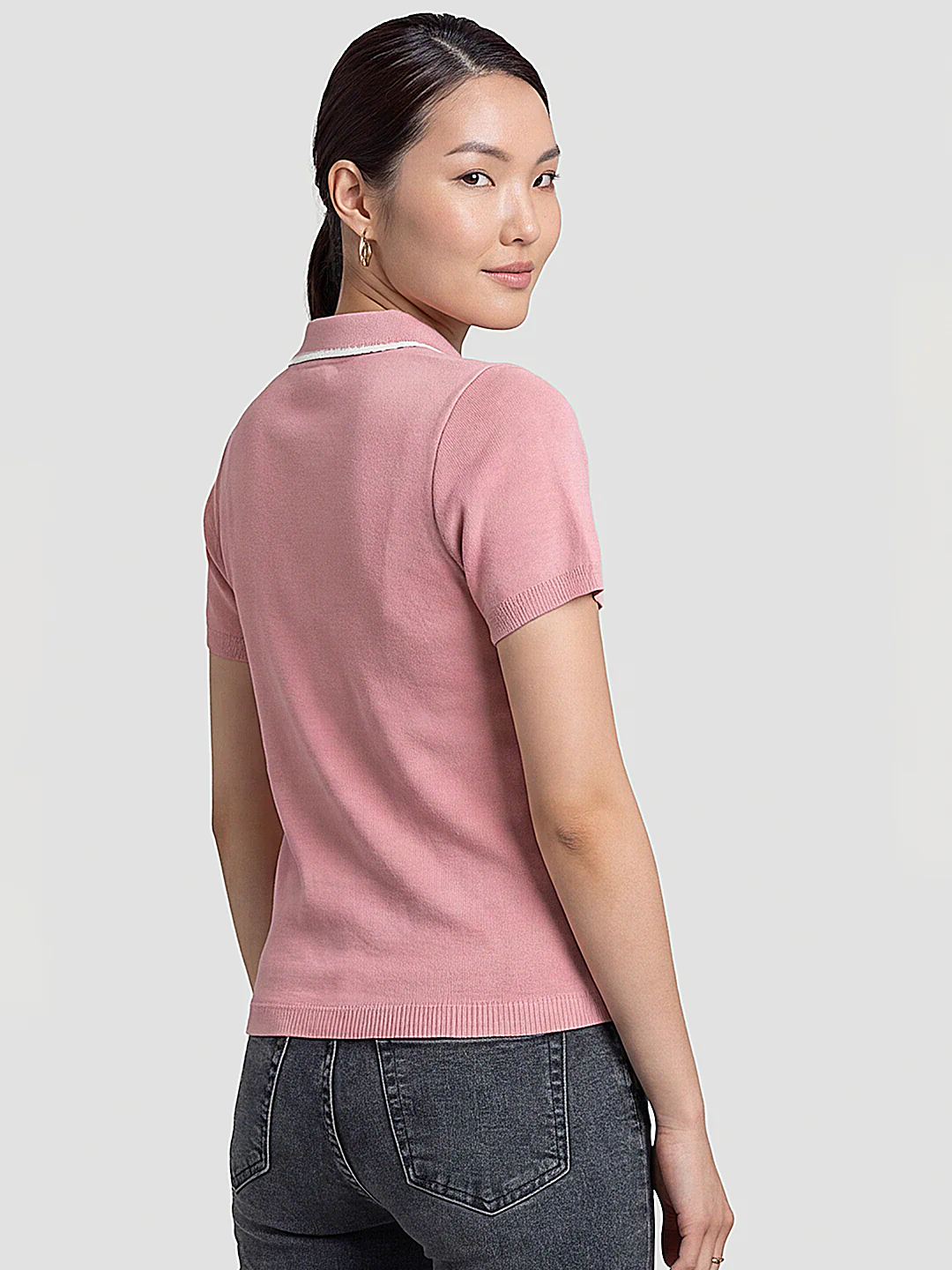 Women Peach Pink Flat Knit - Image 3