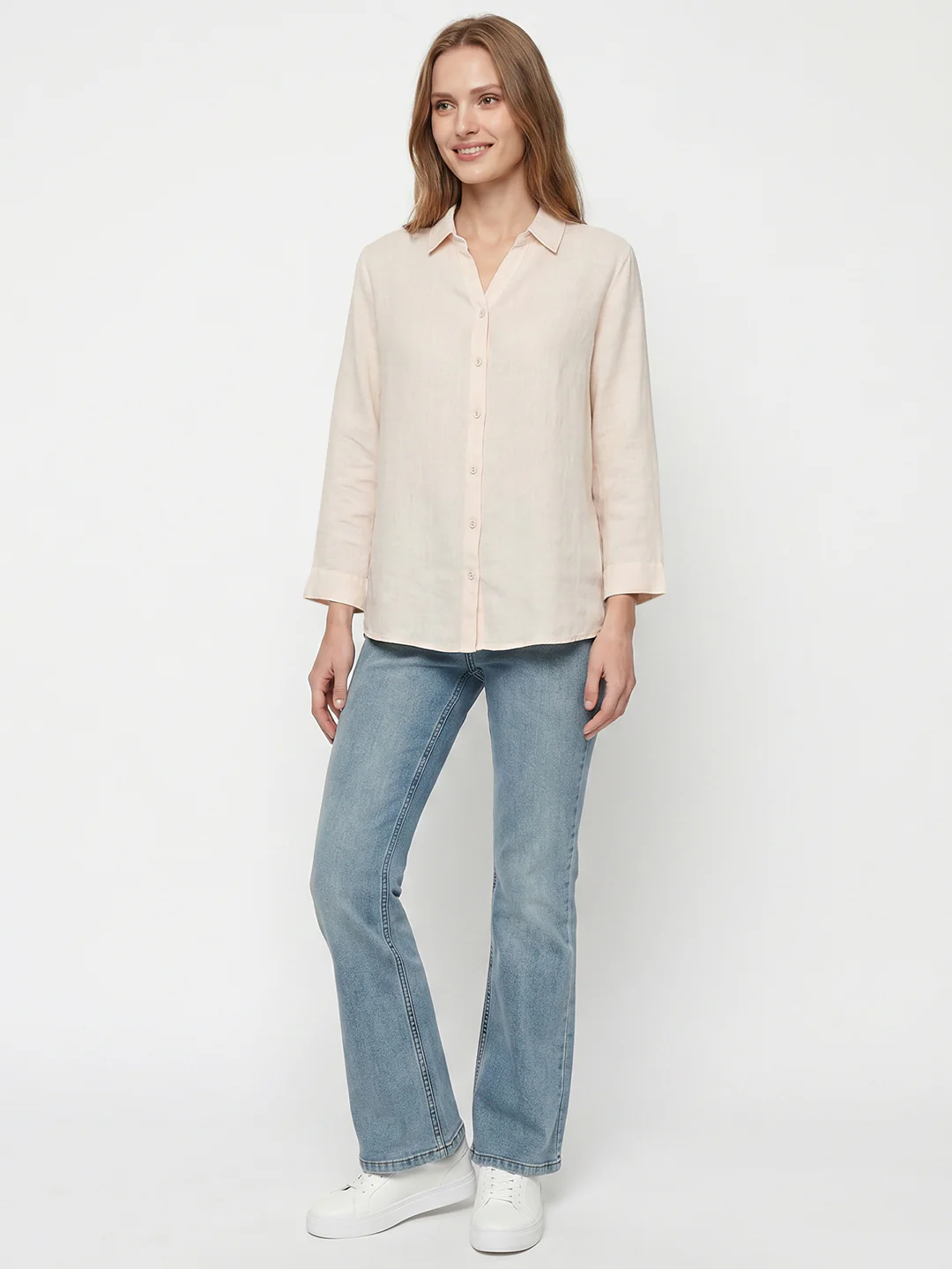 Women Peach Pink Shirt - Image 4