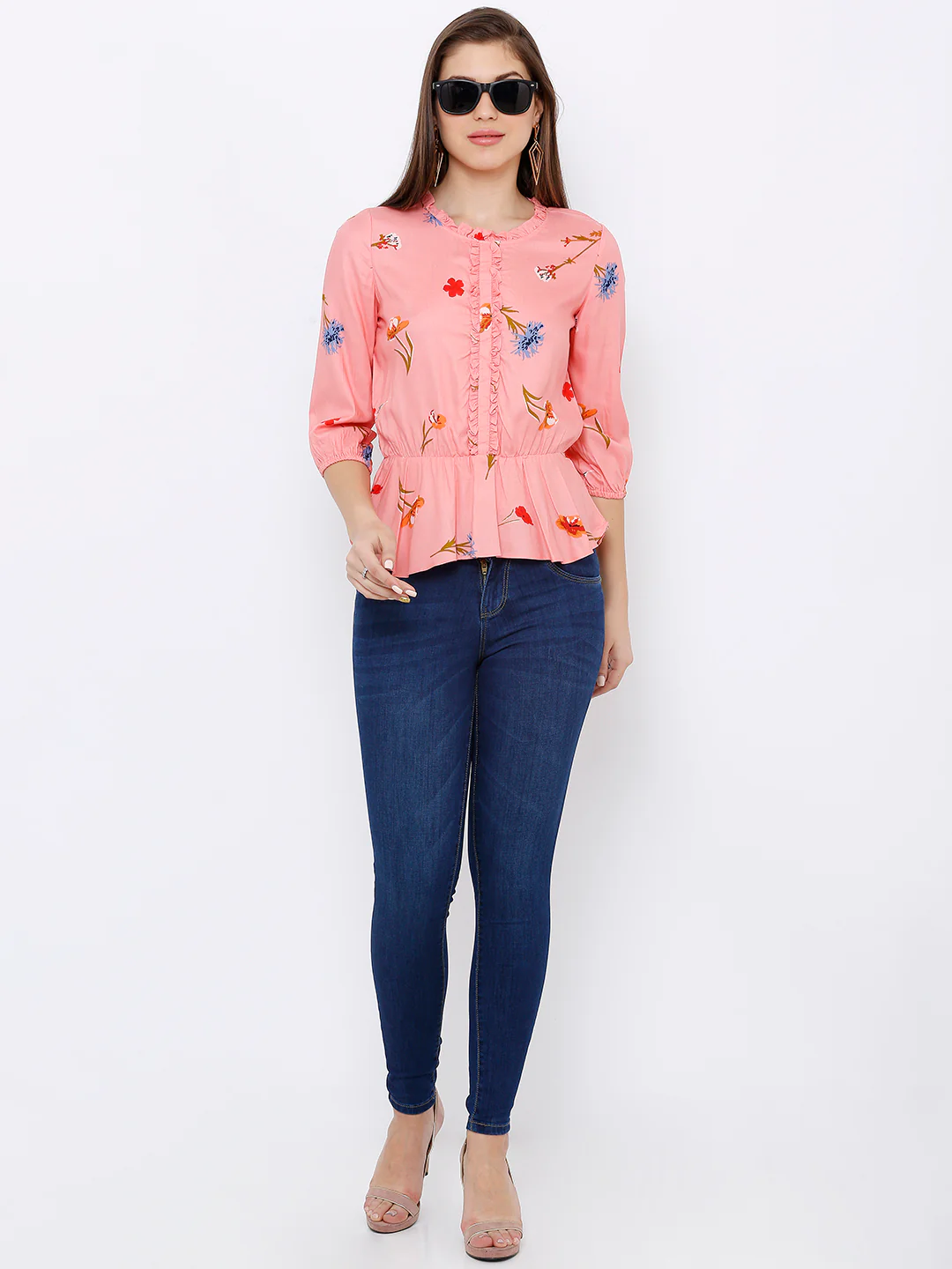 Women Peach Printed Top