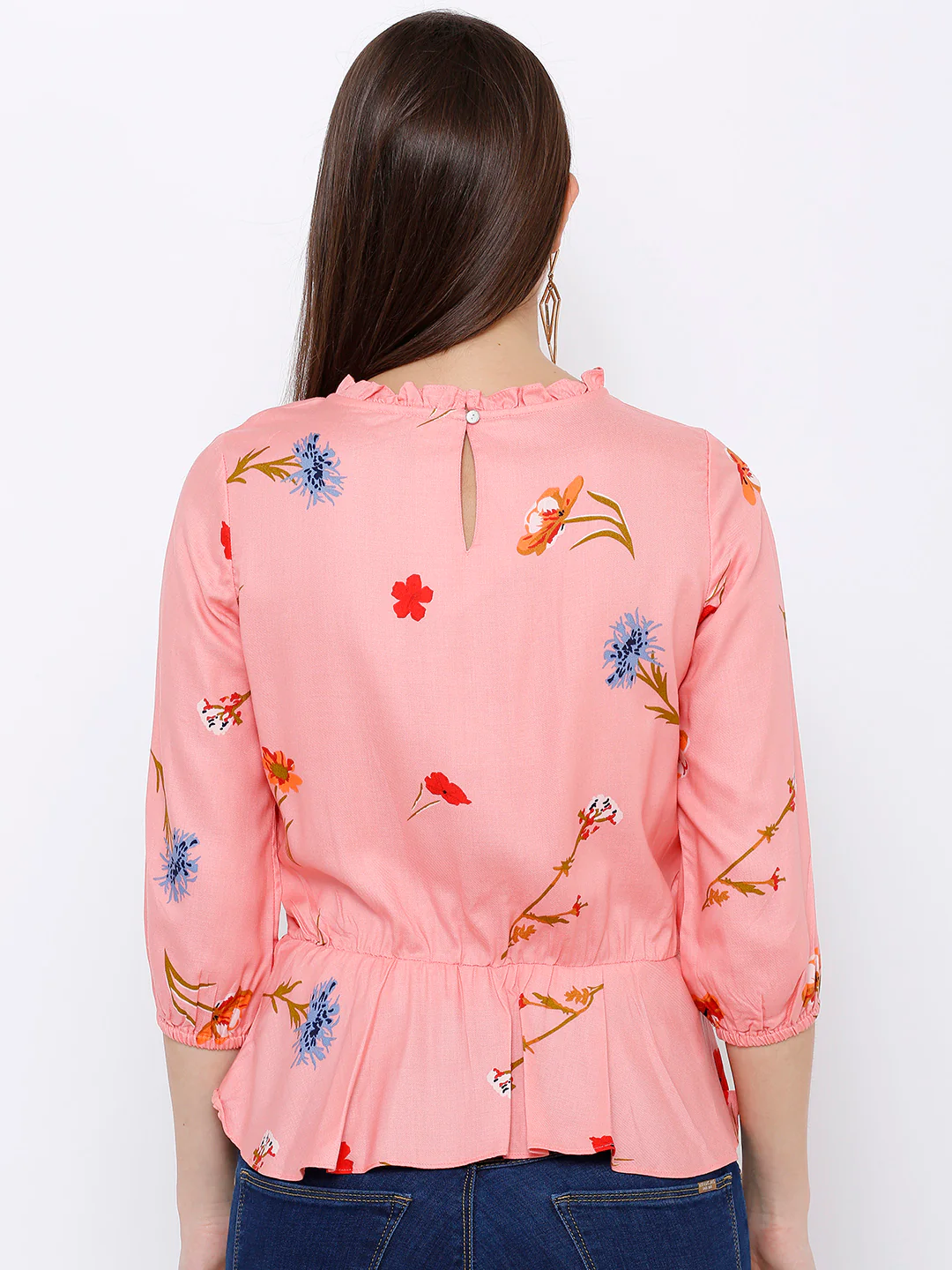 Women Peach Printed Top - Image 3