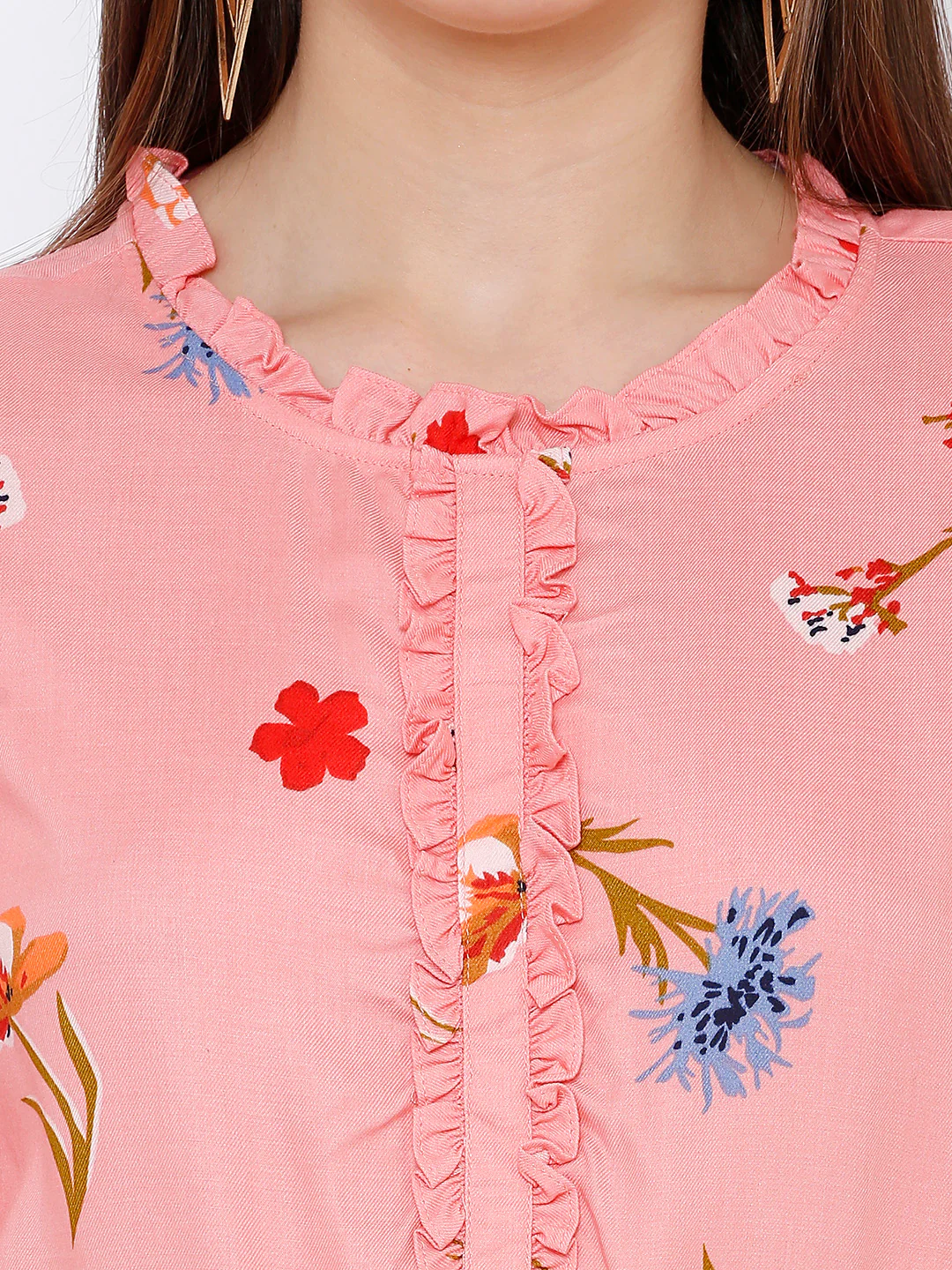 Women Peach Printed Top - Image 4