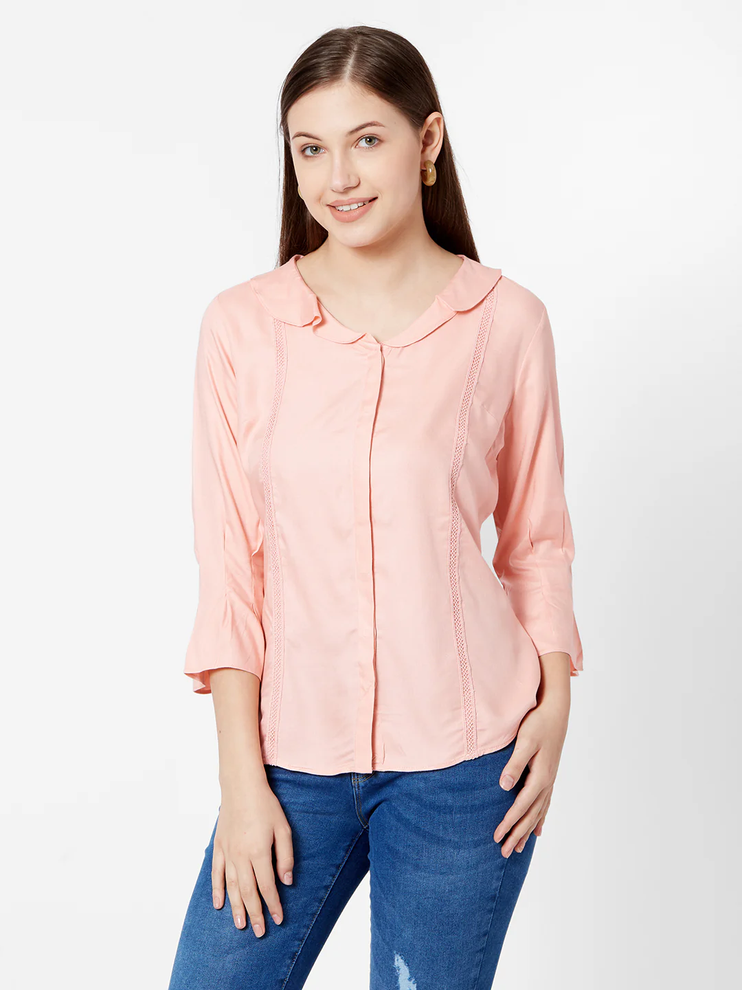 Women Peach Slim Fit Top - Image 2