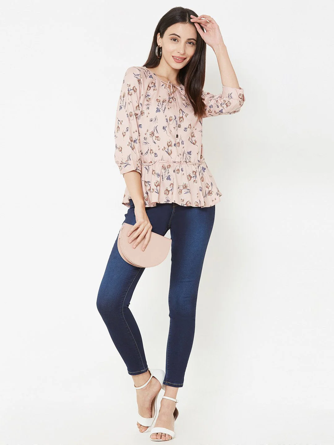 Women Peach Slim Top