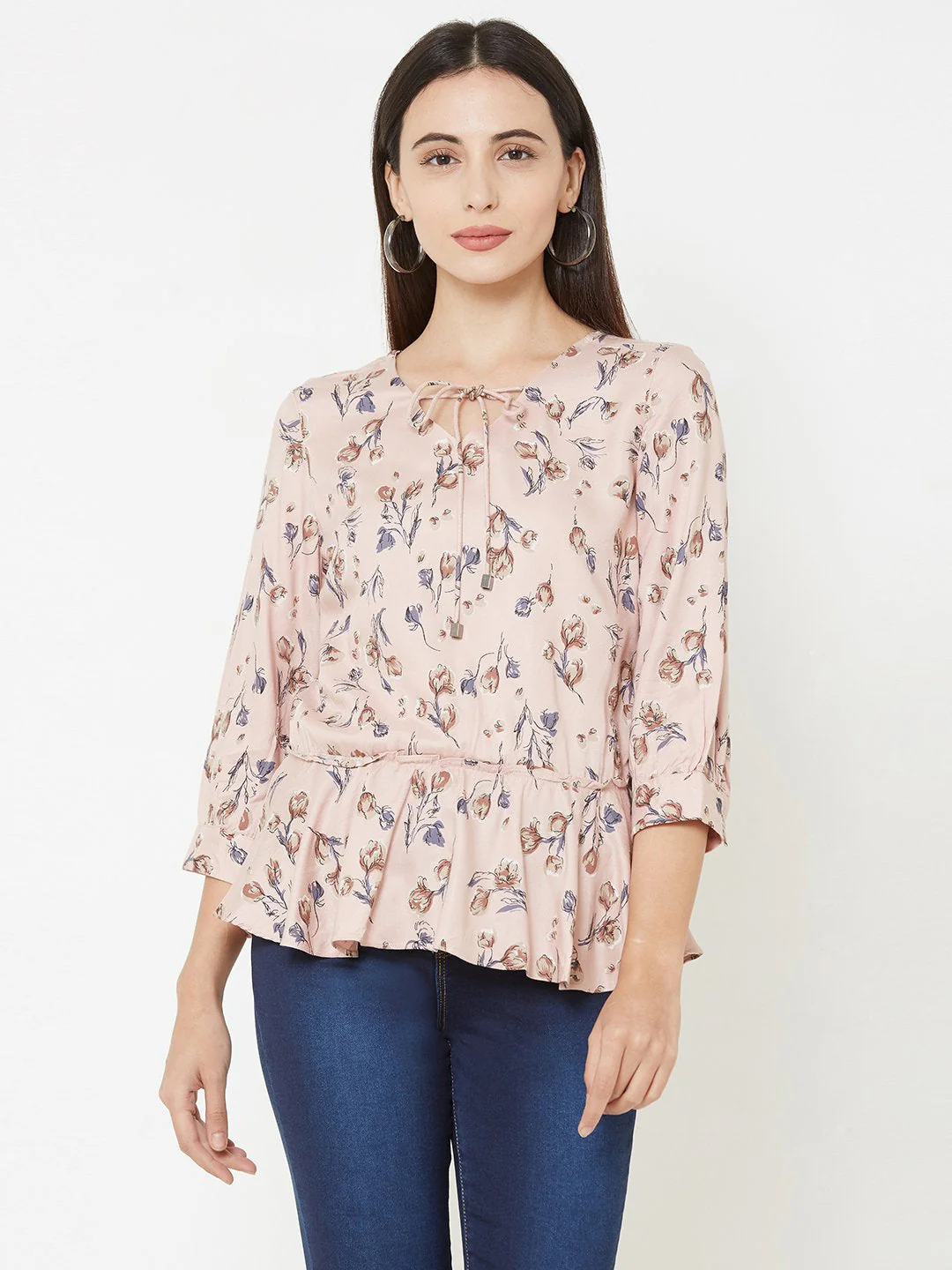 Women Peach Slim Top - Image 2