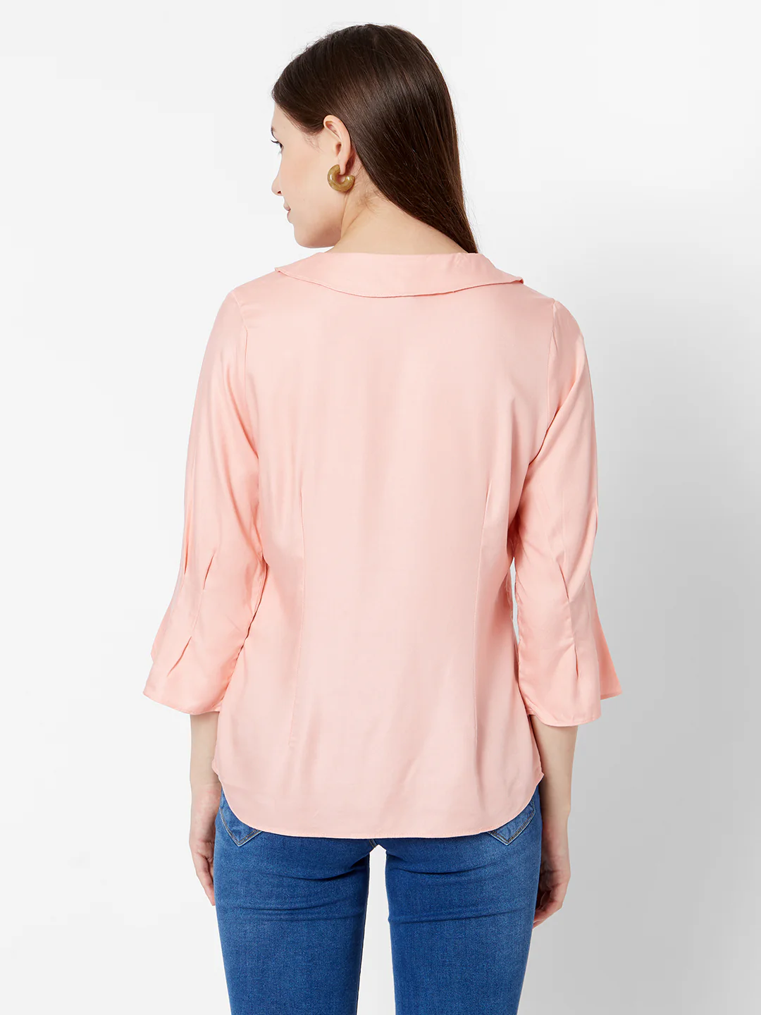 Women Peach Slim Top - Image 3