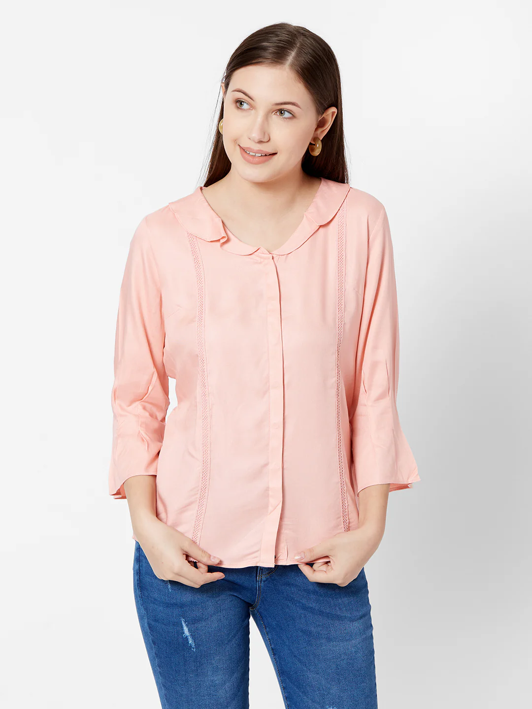 Women Peach Slim Top - Image 4