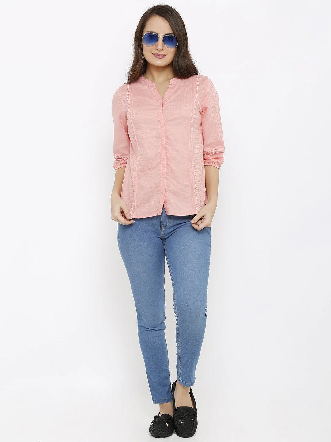 Women Peach Slim Top