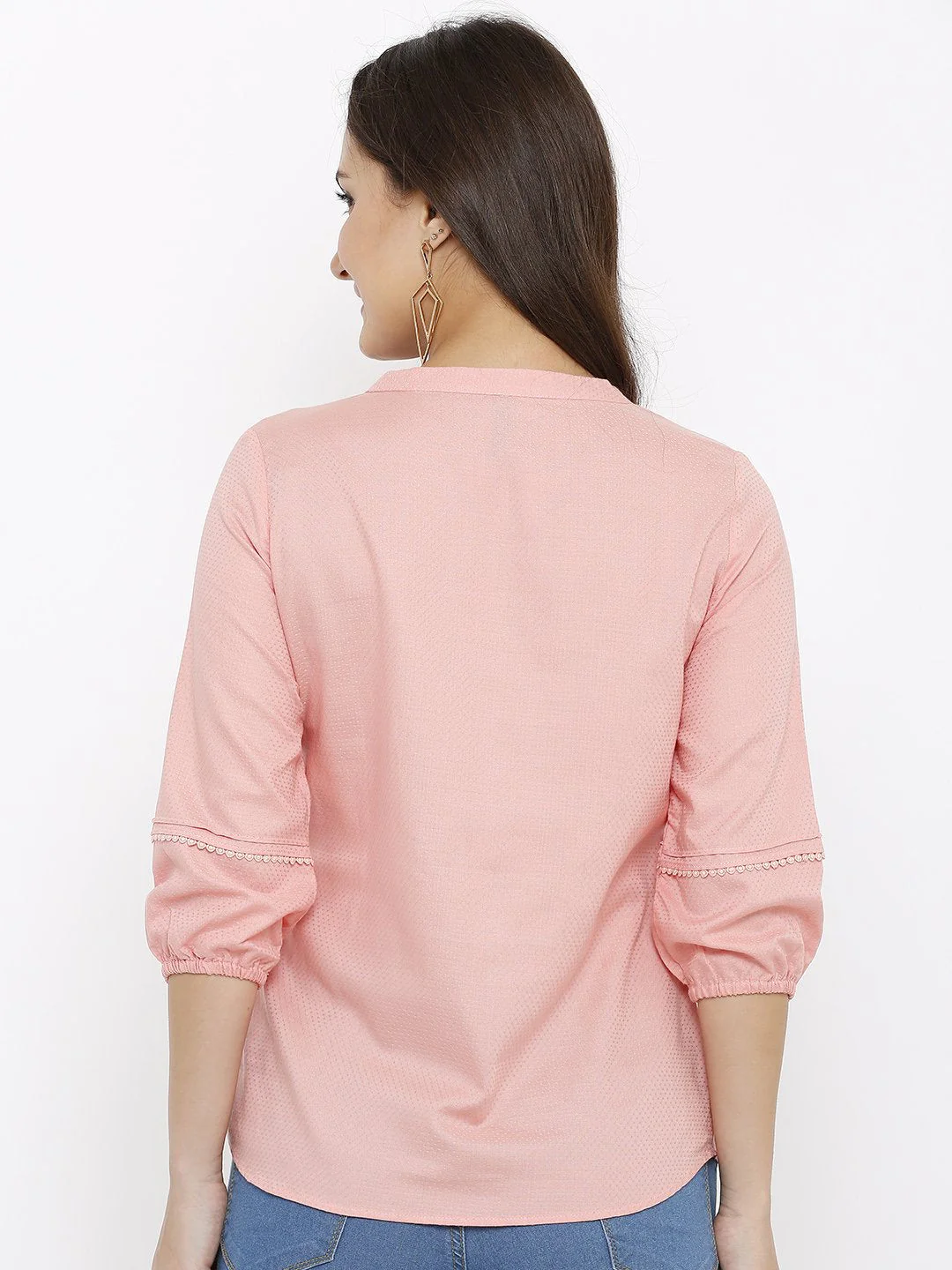 Women Peach Slim Top - Image 3