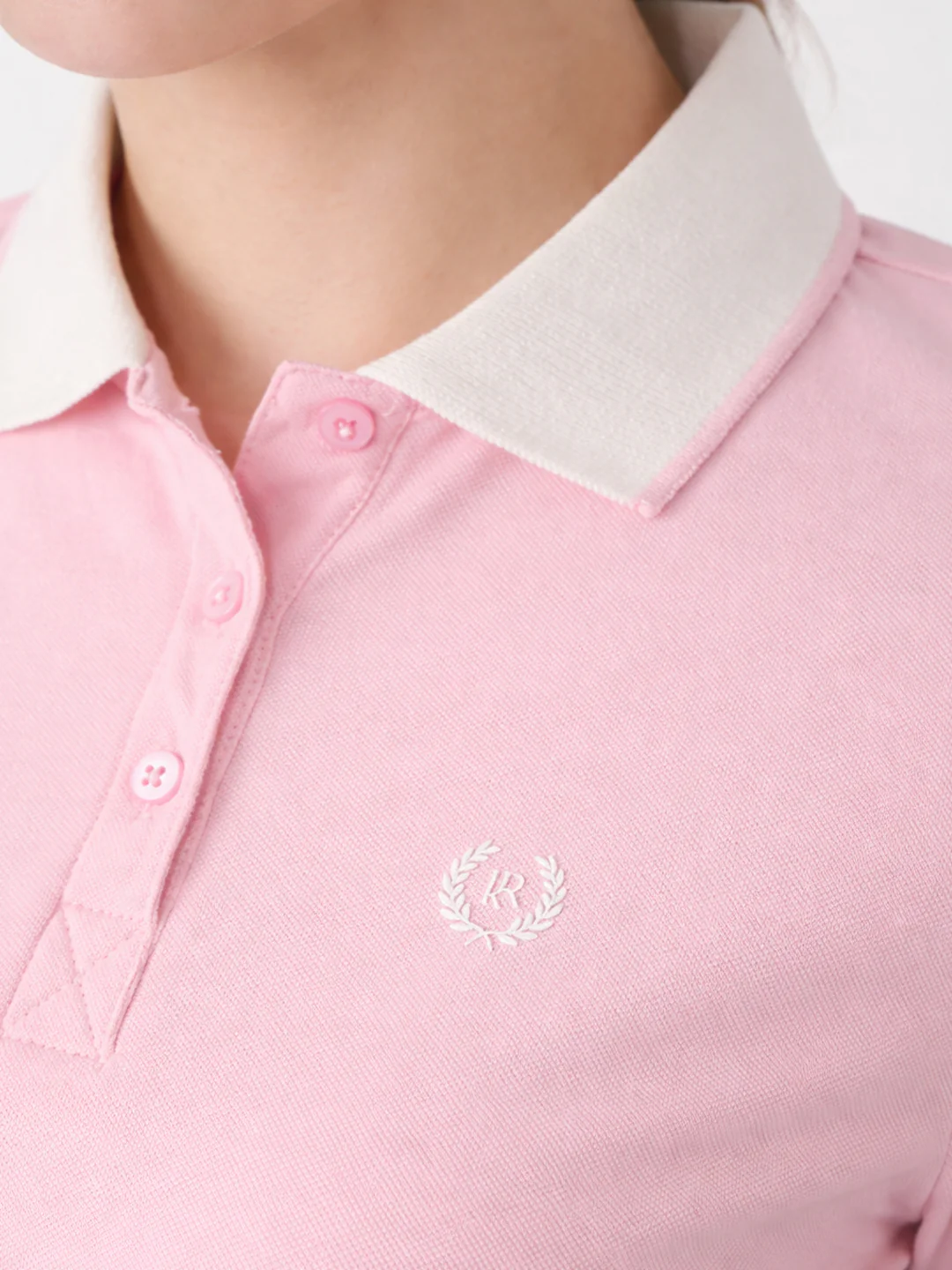 Women Pink Polo T-Shirt - Image 4