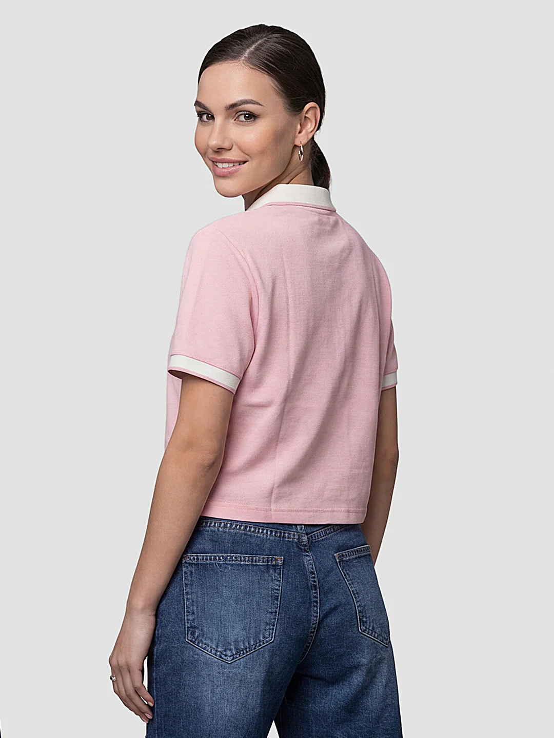 Women Pink Polo T-Shirt - Image 3