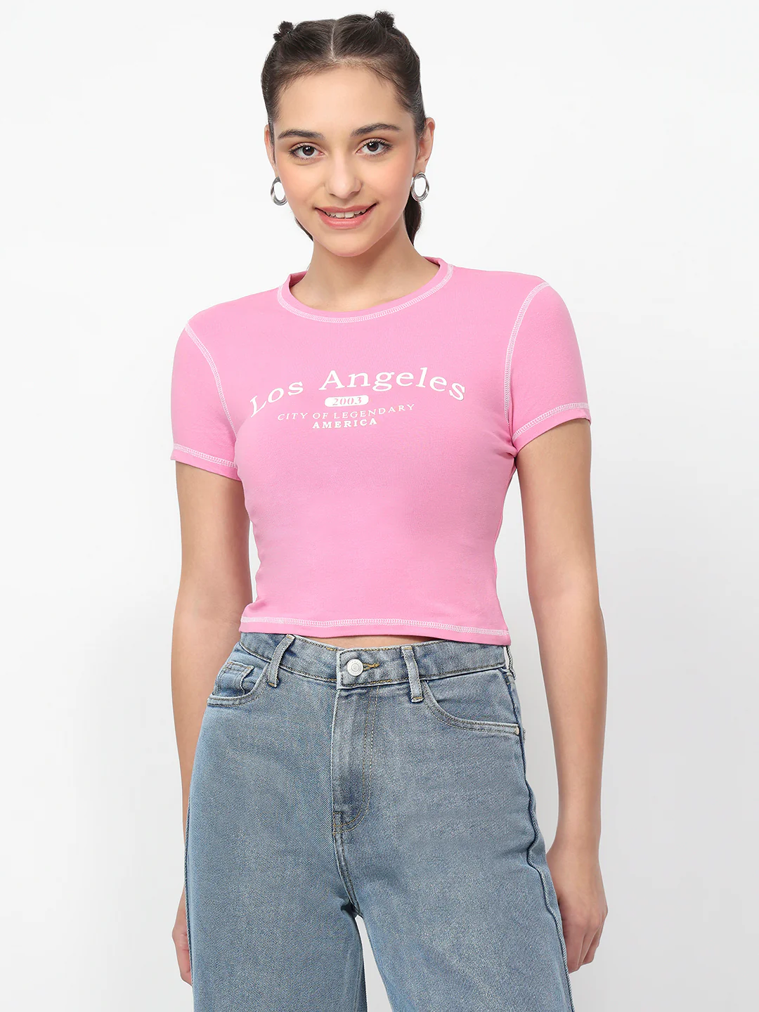 Women Pop Pink Genz Tees - Image 2