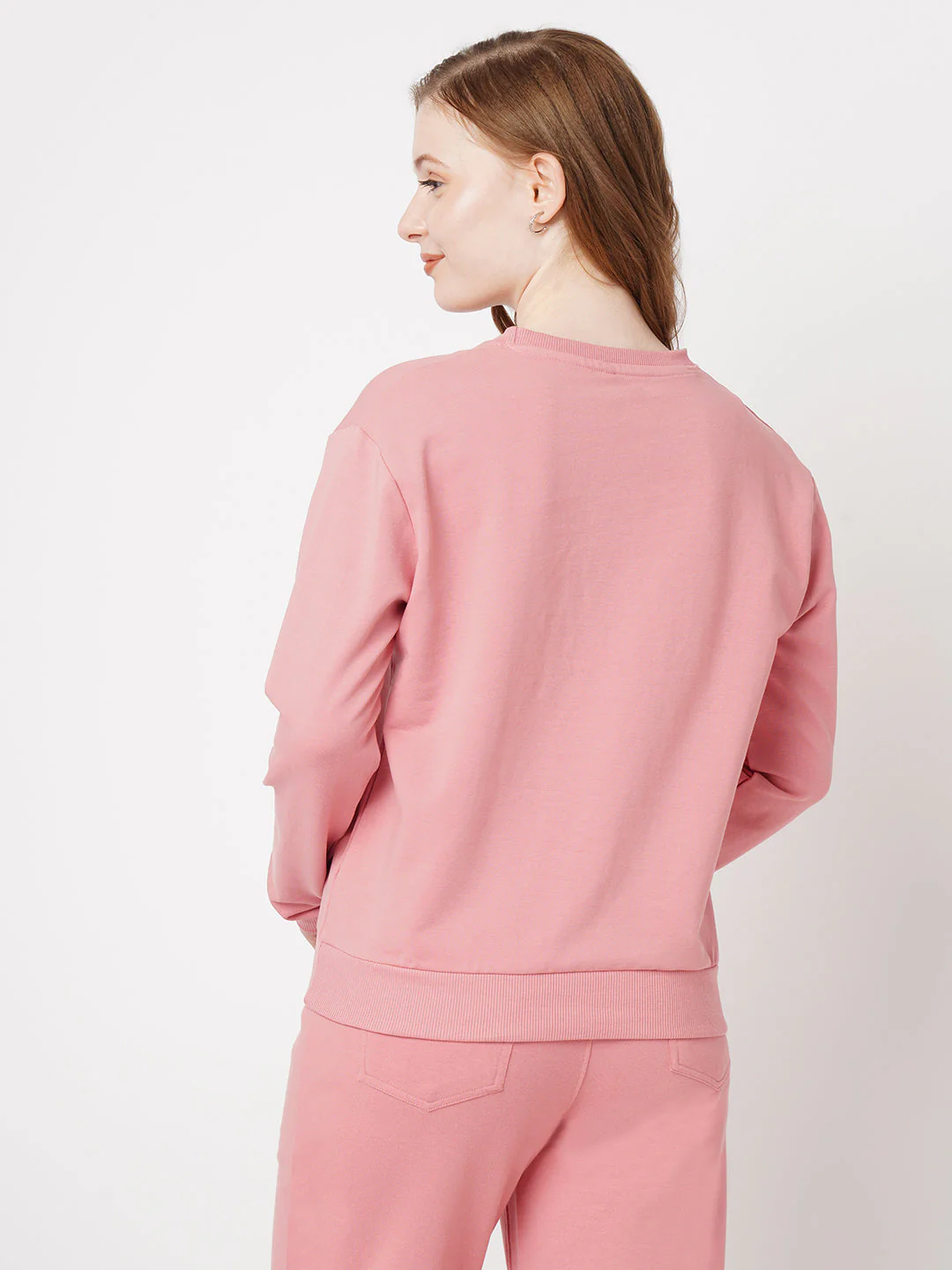 Women Printed Blush Pink Sweatshirt - Image 3