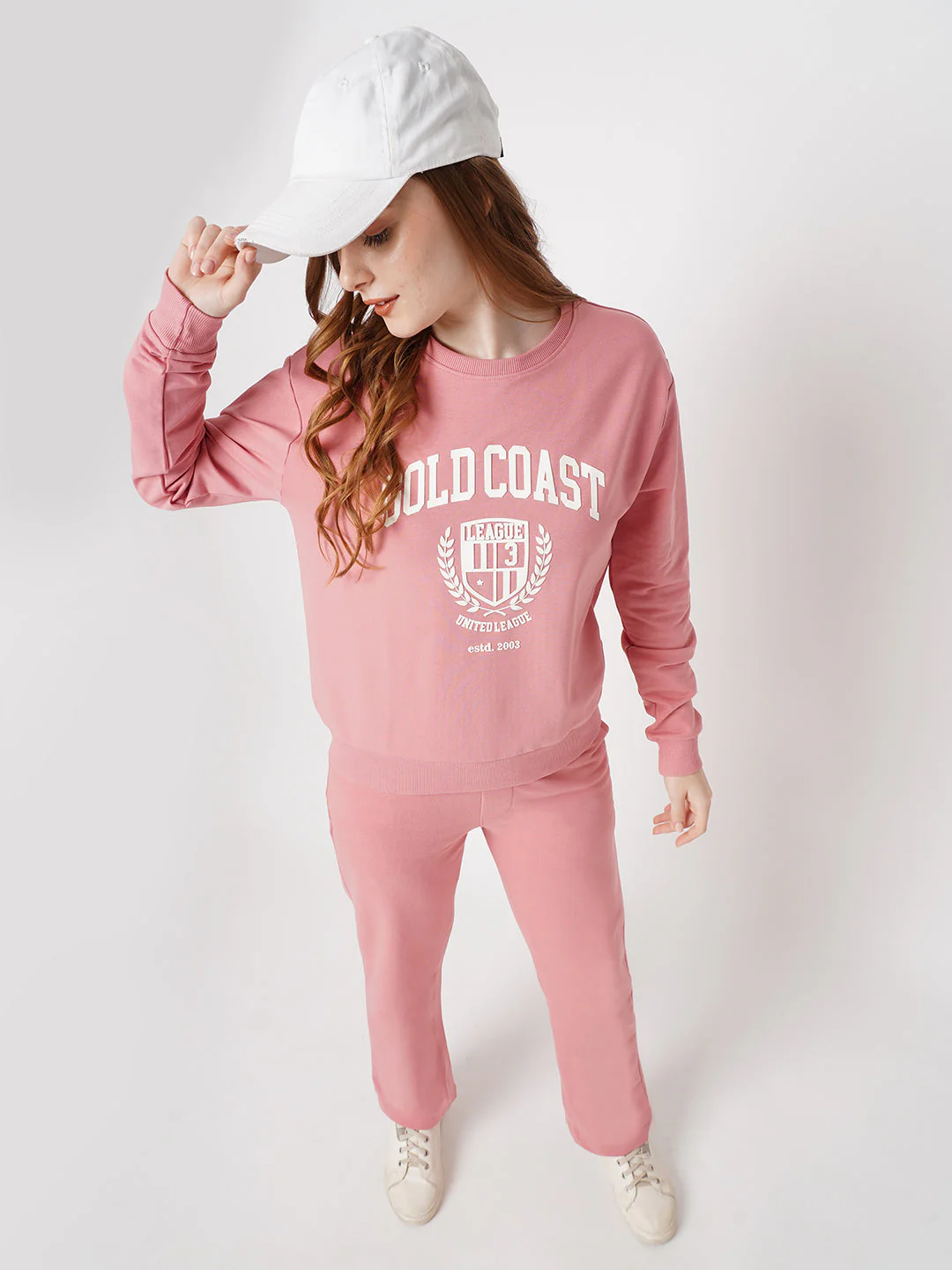 Women Printed Blush Pink Sweatshirt - Image 4
