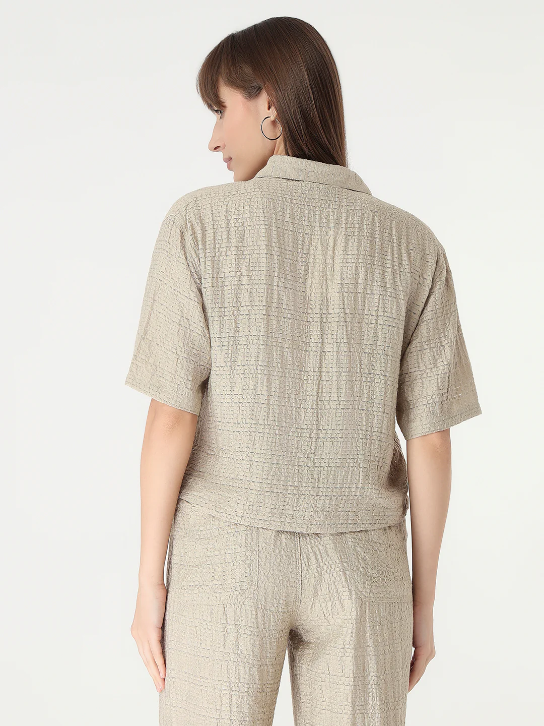 Women Pumice Stone Crop Shirt - Image 3