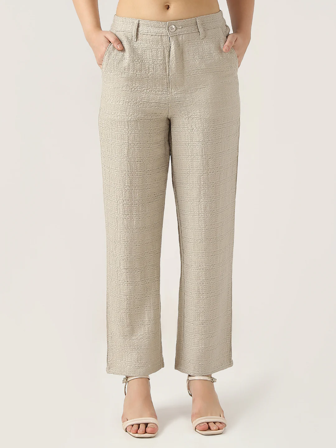 Women Pumice Stone Loose Straight Fit Korean Pants - Image 2