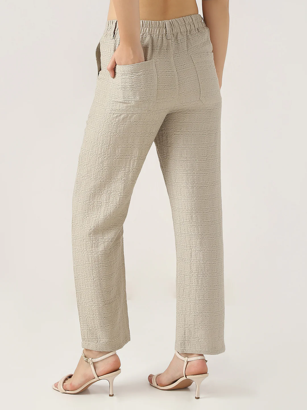 Women Pumice Stone Loose Straight Fit Korean Pants - Image 3