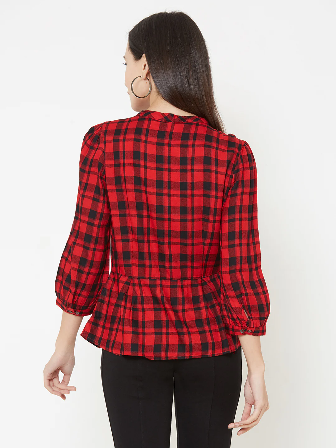 Women Red/Black Checks Shirt - Image 3