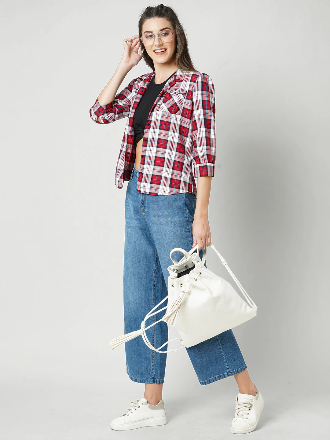 Women Red Checks Shirt