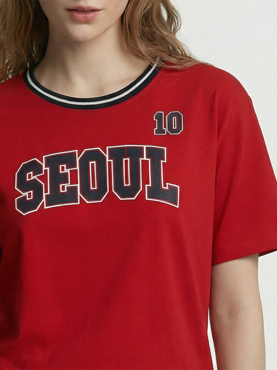 Women Red Oversized T-Shirt - Image 2