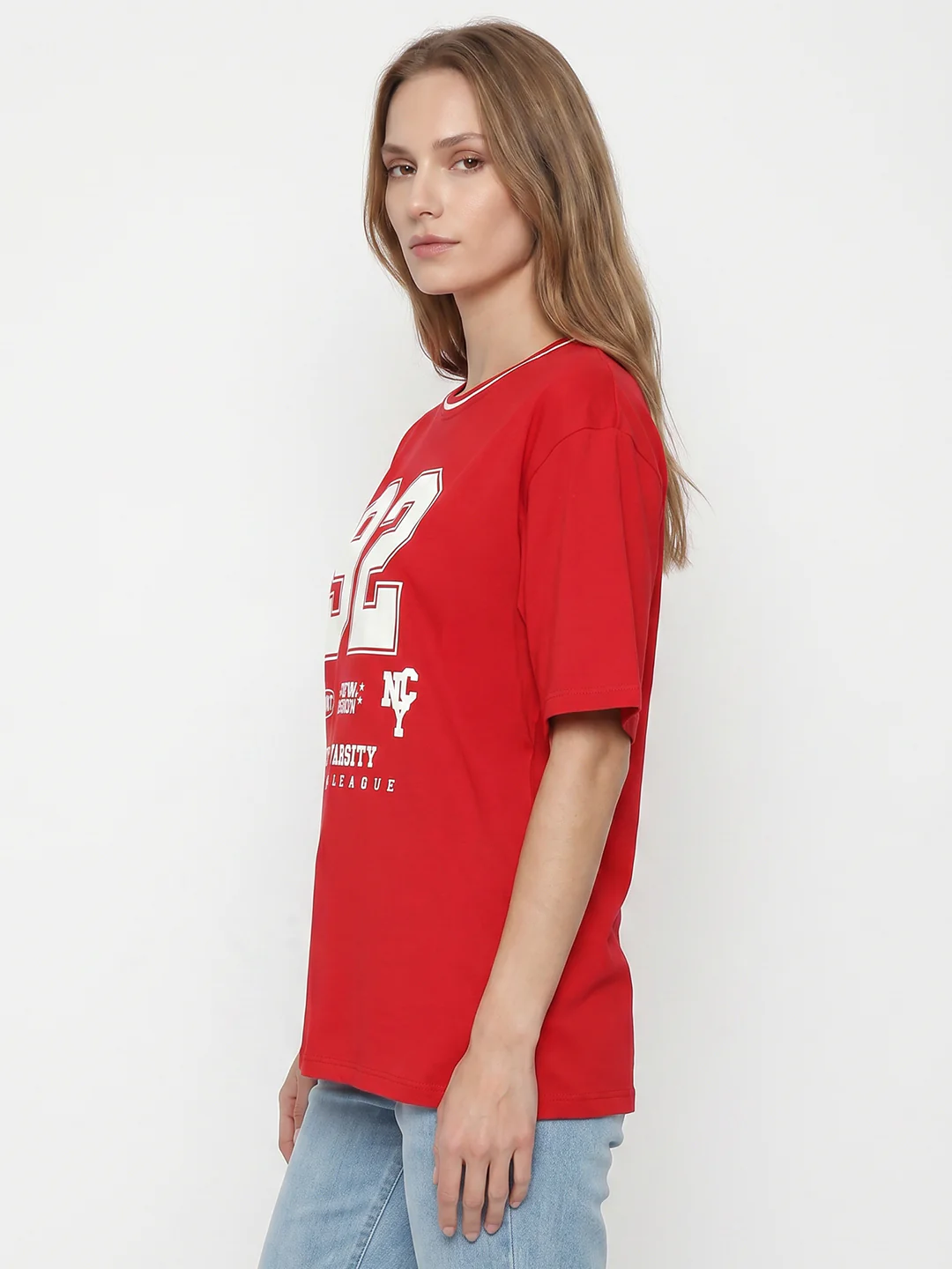 Women Red Oversized T-Shirt - Image 7
