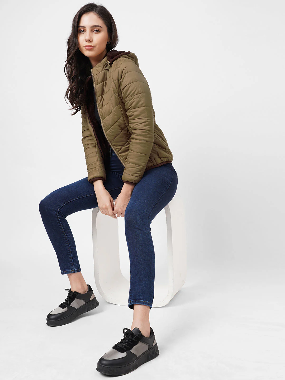 Women Reversible Padded Jacket - Image 4