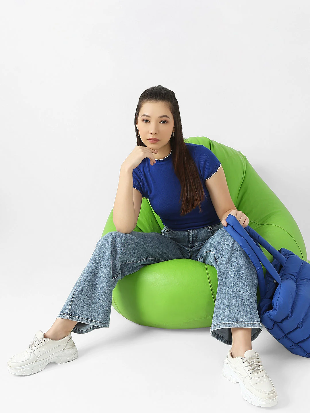 Women Ribbed Flat Knit Top - Image 3