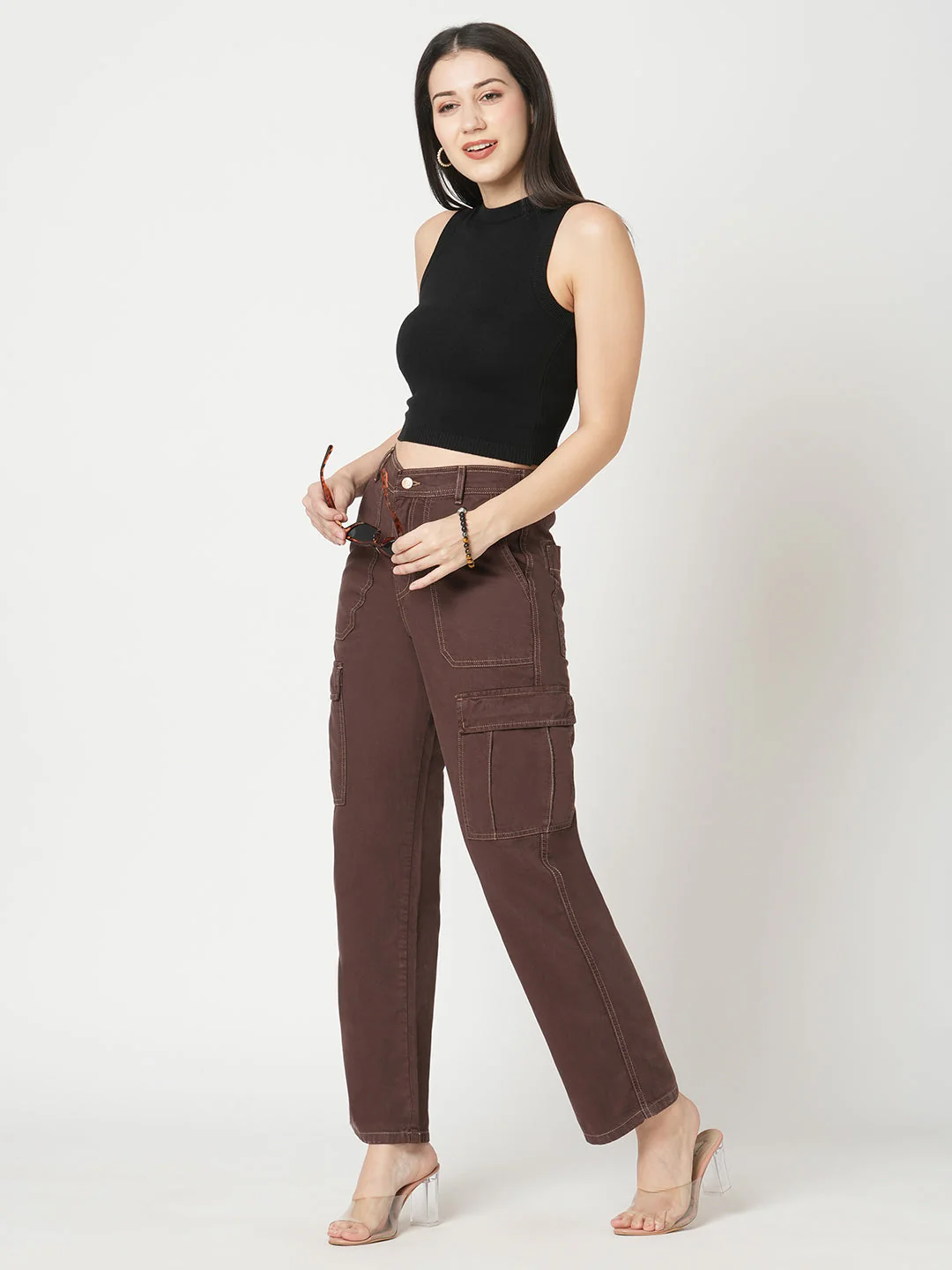 Women Ribbed Flat Knit Top - Image 2