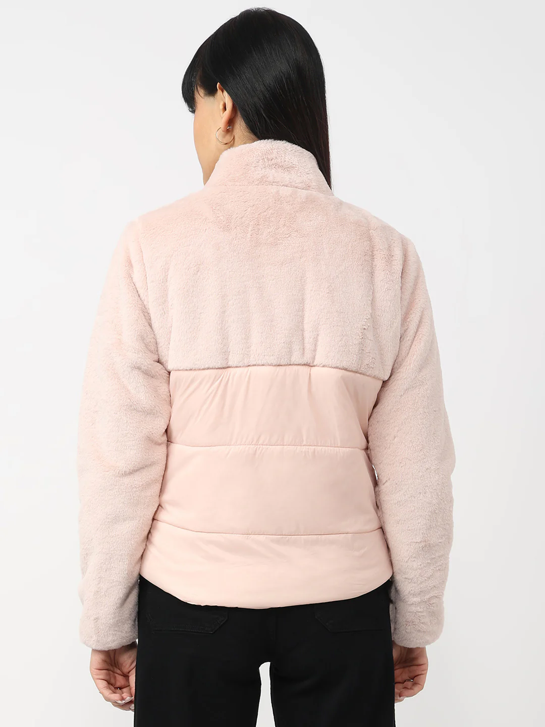 Women Rose Pink Winter Jacket - Image 3