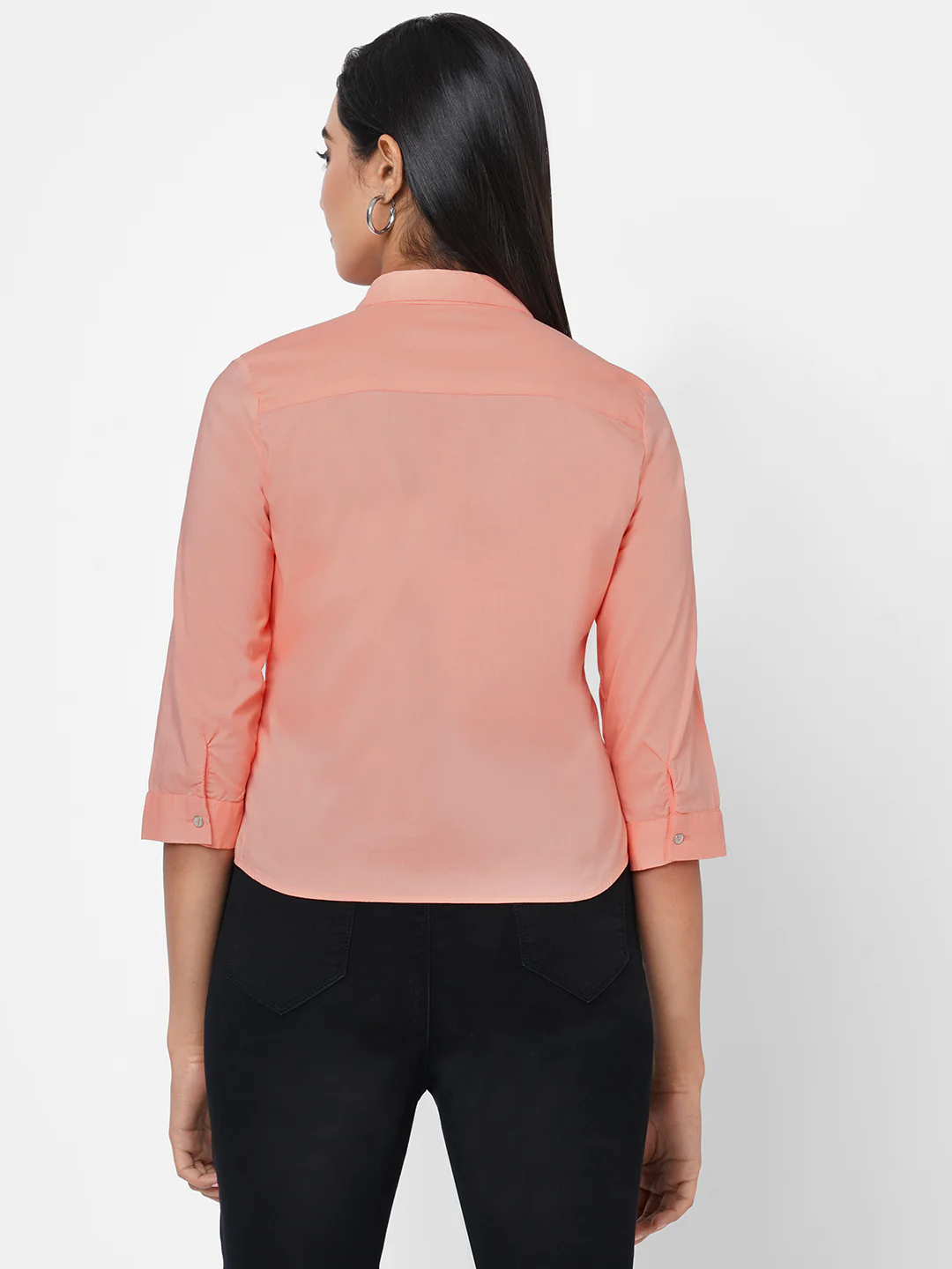 Women Salmon Crop Shirt - Image 3