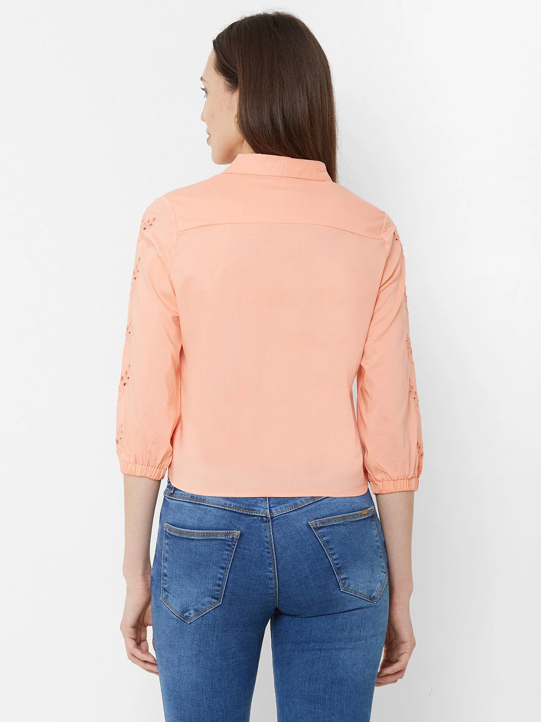 Women Salmon Crop Shirt - Image 3