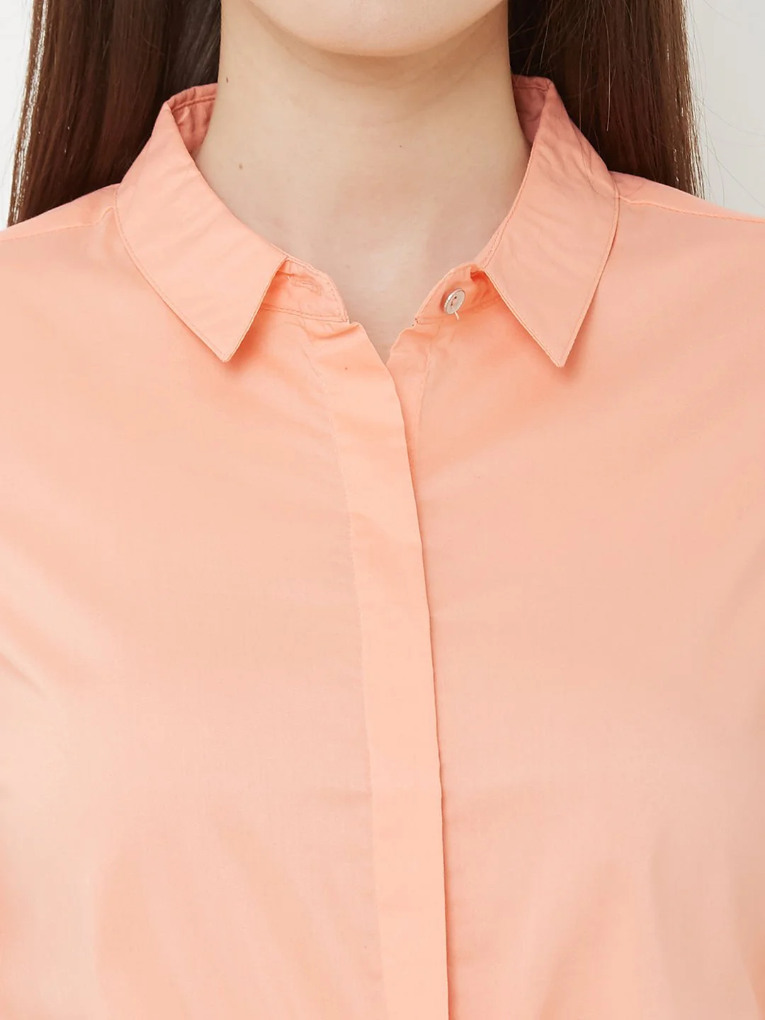 Women Salmon Crop Shirt - Image 4