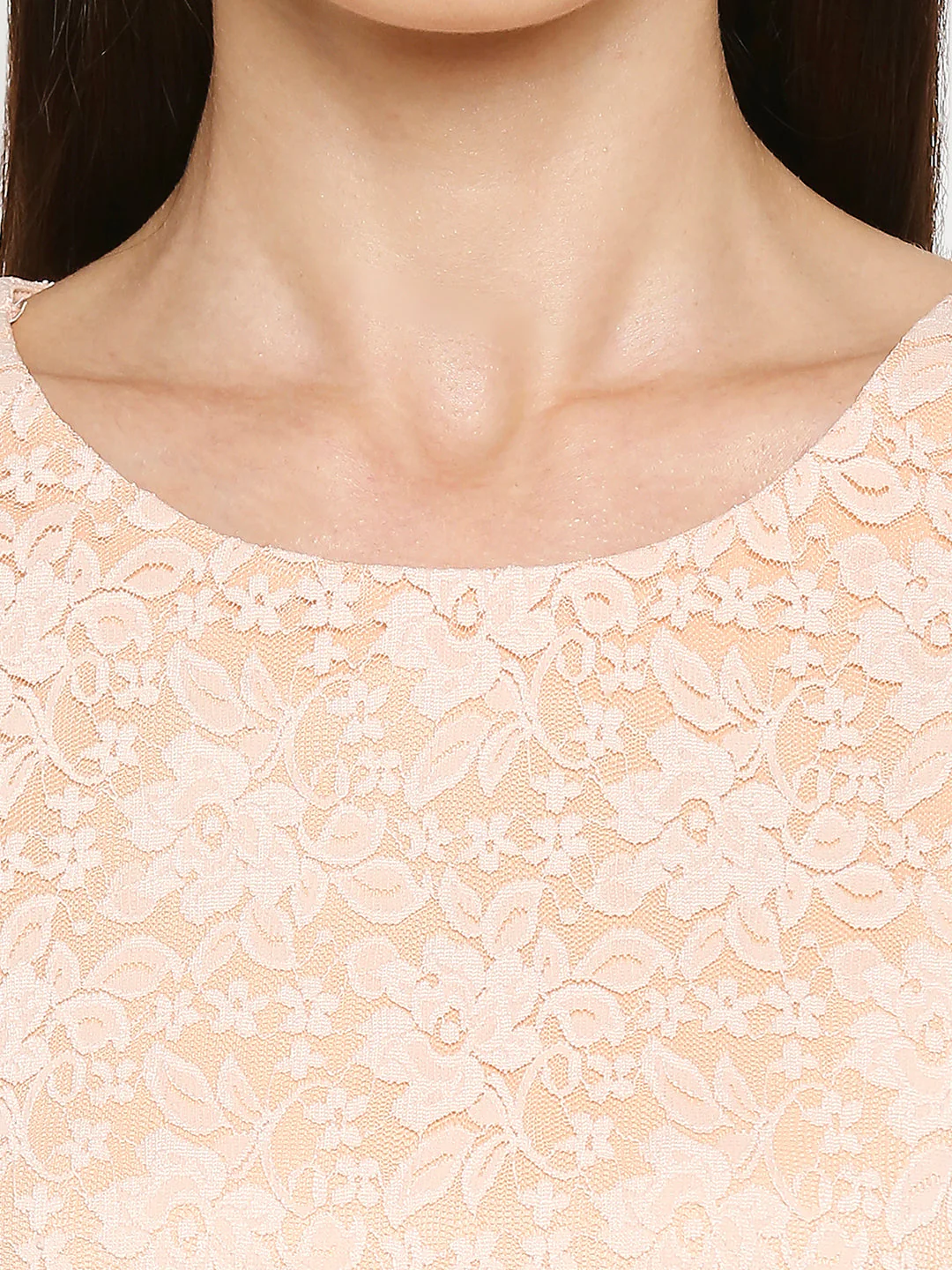 Women Salmon Lace Top - Image 4