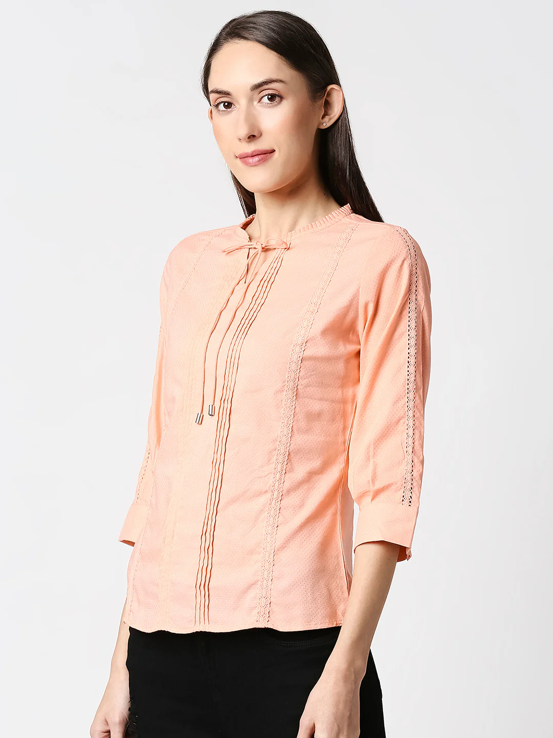 Women Salmon Slim Top - Image 4