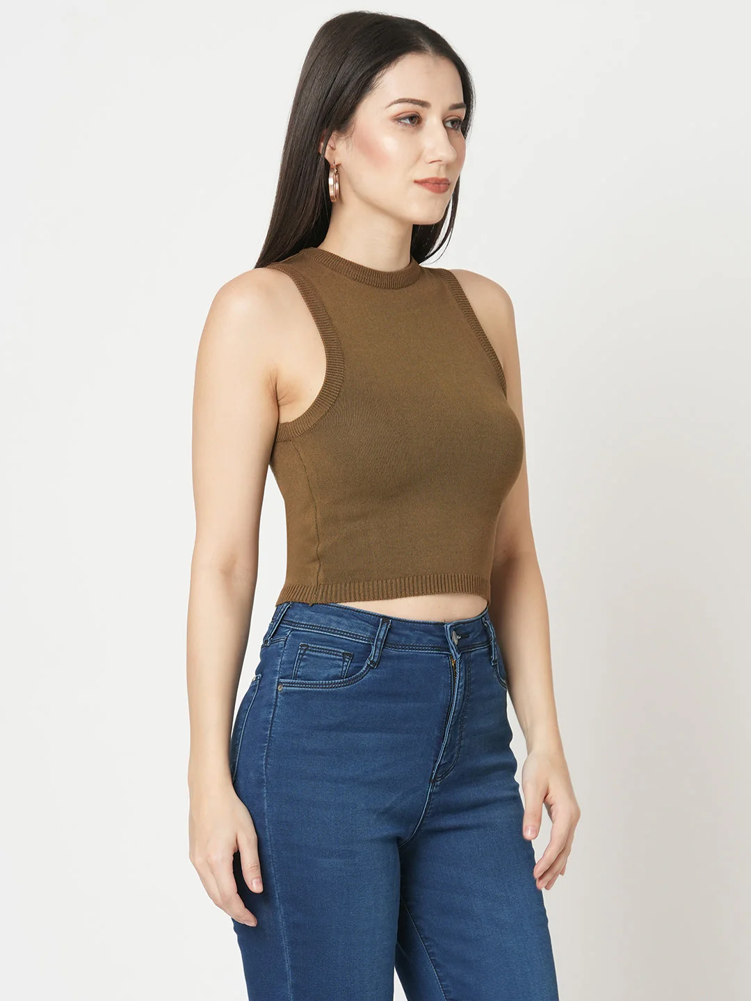 Women Sepia Flat Knit Top - Image 4