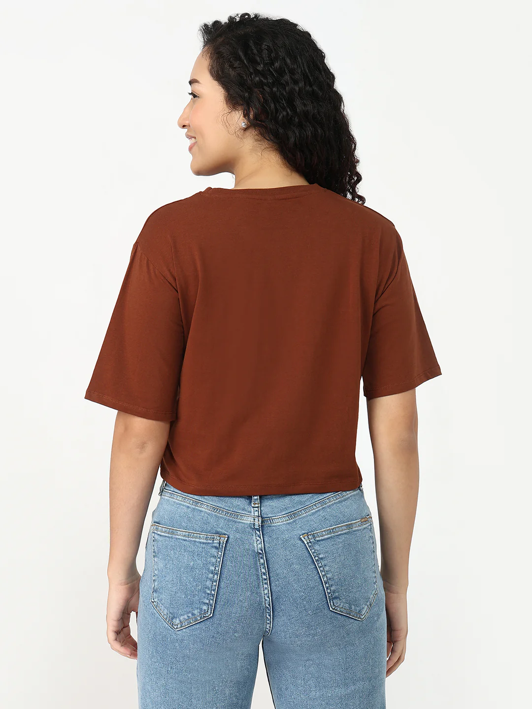 Women Sepia Graphic Crop Tees - Image 3