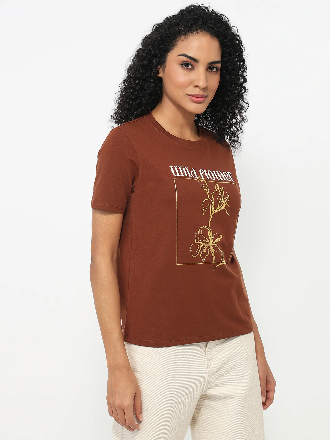 Women Sepia Graphic T-Shirt - Image 5