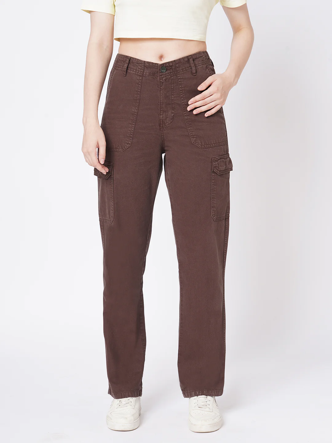 Women Sepia High-Rise Cargo - Image 2