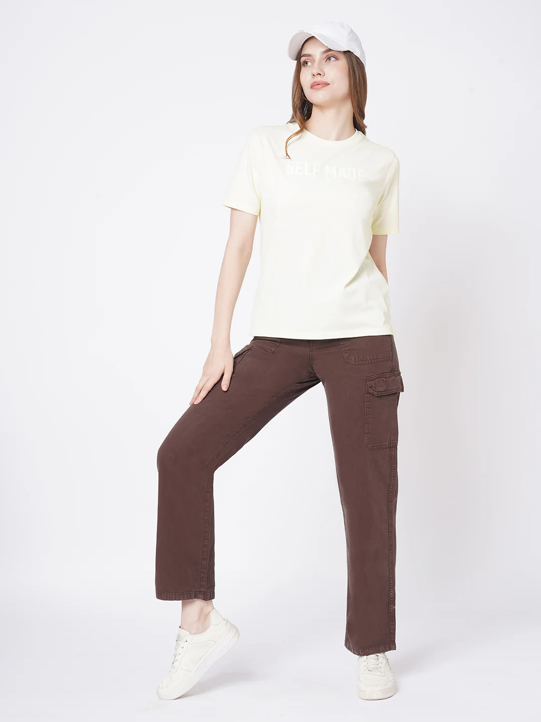Women Sepia High-Rise Cargo - Image 4