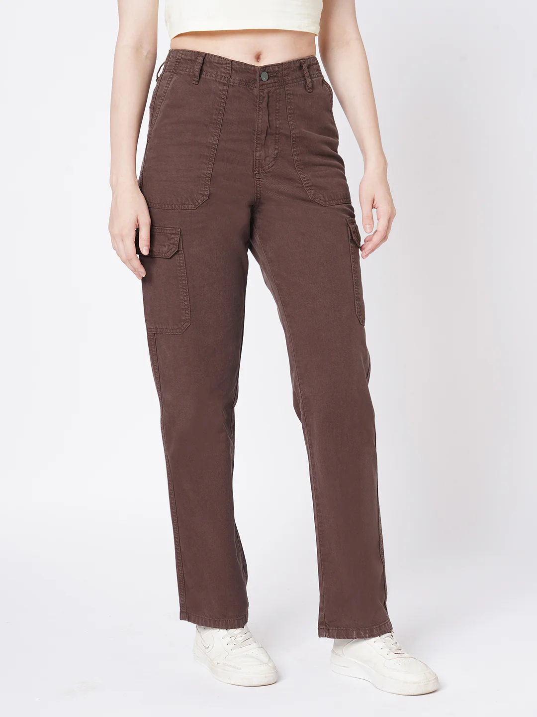 Women Sepia High-Rise Cargo - Image 5
