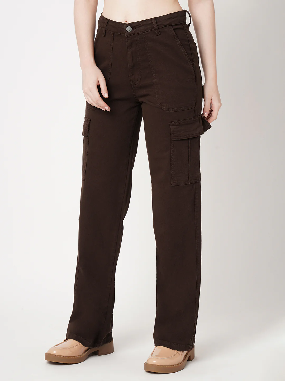Women Sepia High-Rise Cargo - Image 6