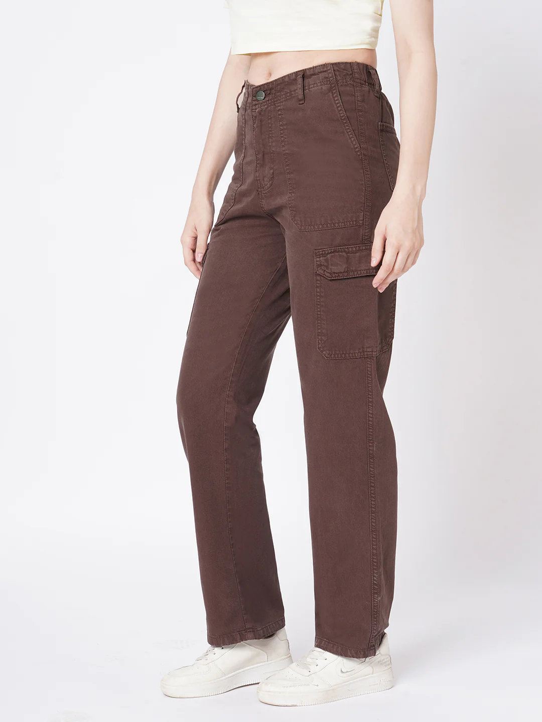 Women Sepia High-Rise Cargo - Image 5