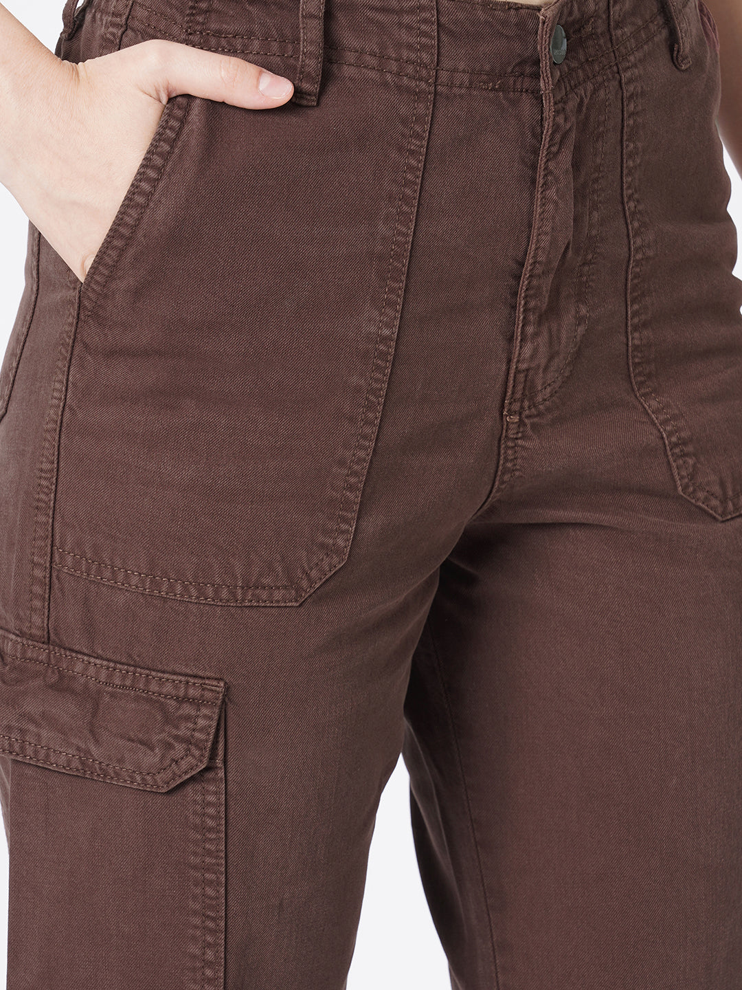 Women Sepia High-Rise Cargo - Image 6