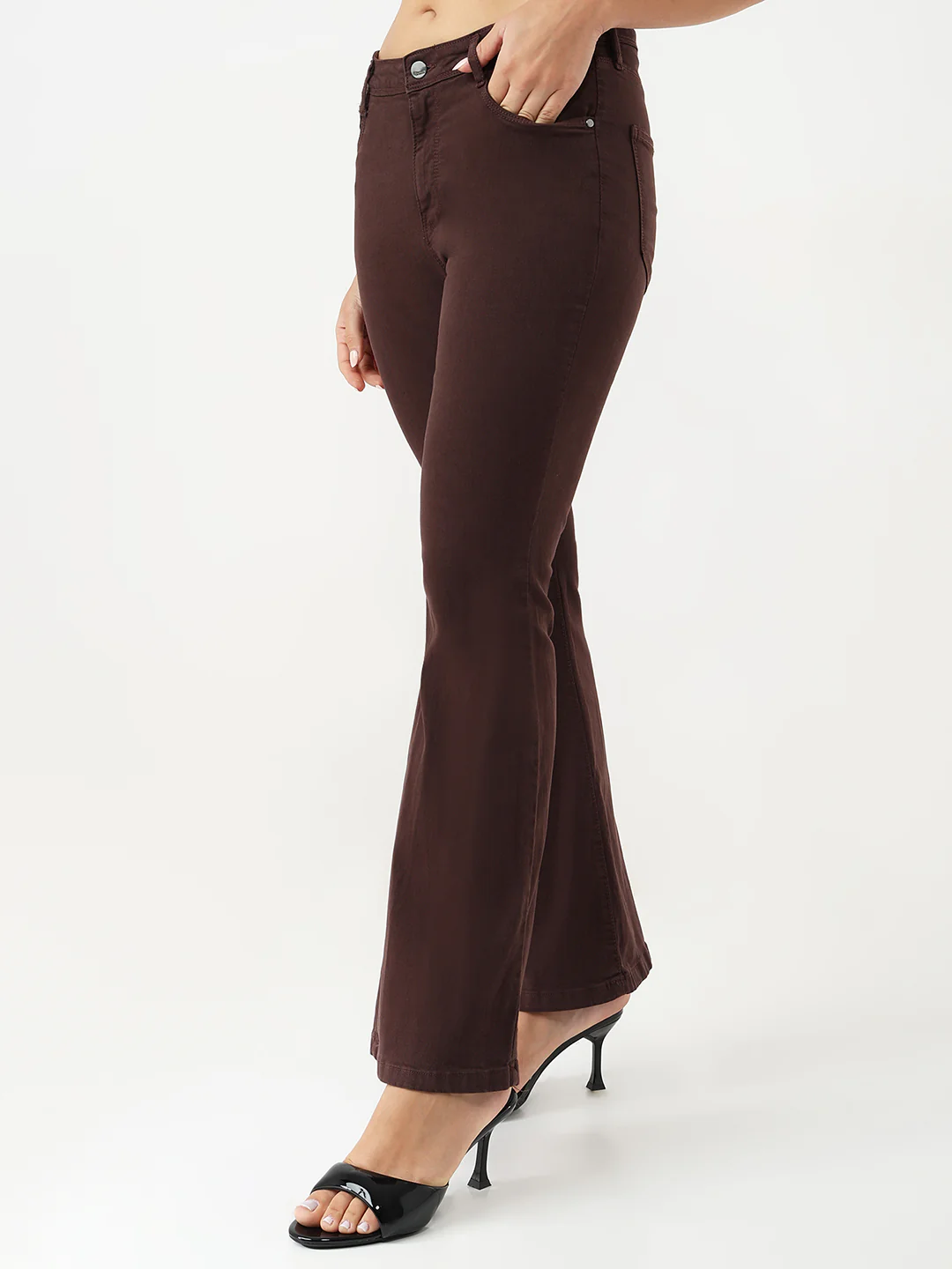 Women Sepia High-Rise Flare Jeans - Image 5