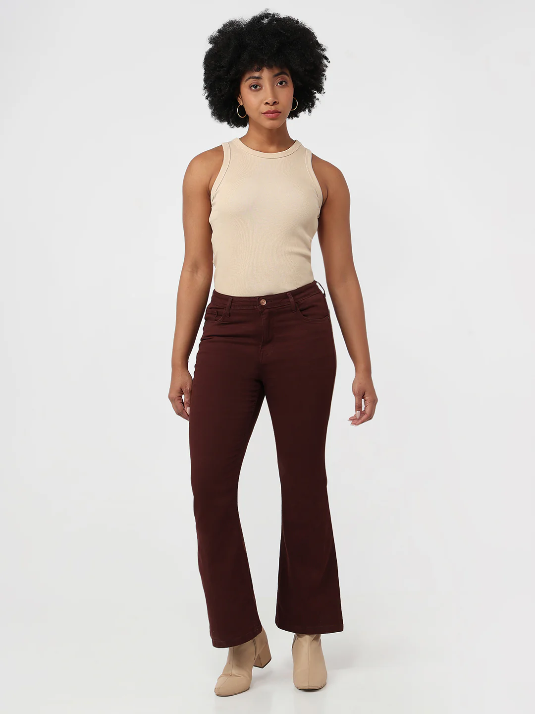 Women Sepia High-Rise Flare Jeans - Image 4