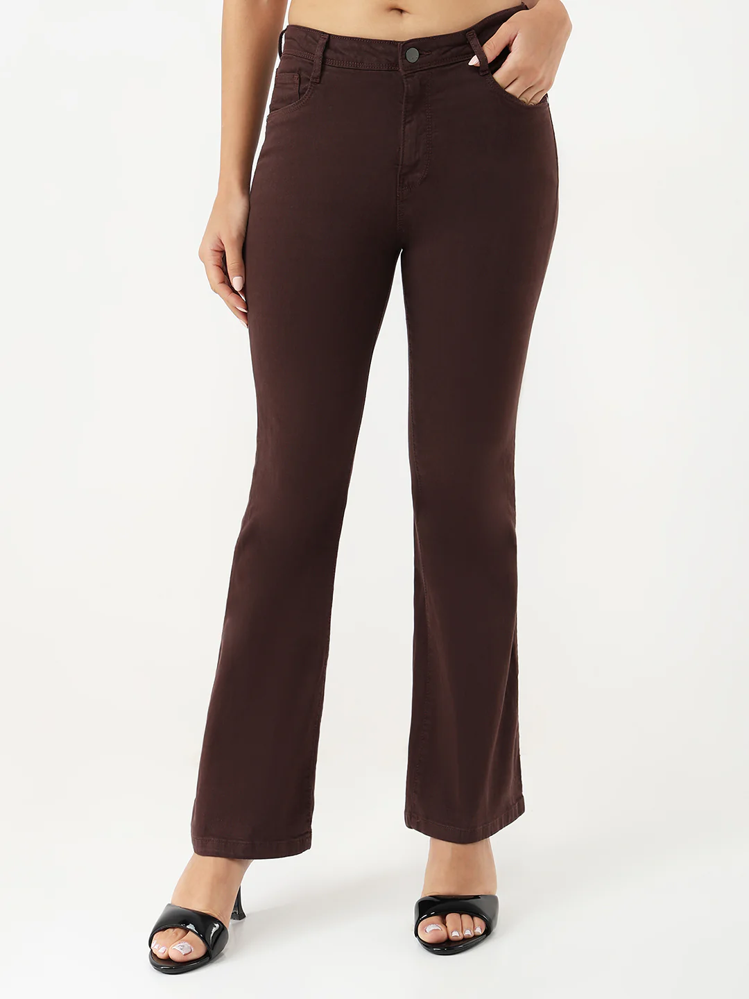 Women Sepia High-Rise Flare Jeans - Image 2