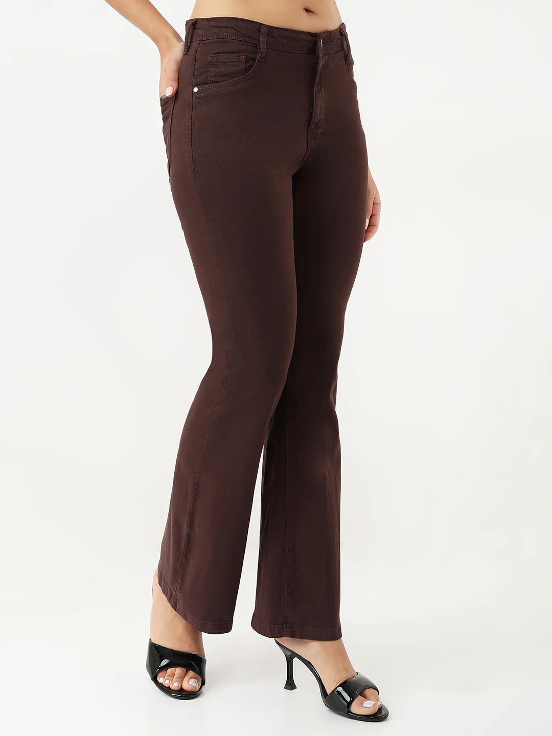 Women Sepia High-Rise Flare Jeans - Image 5