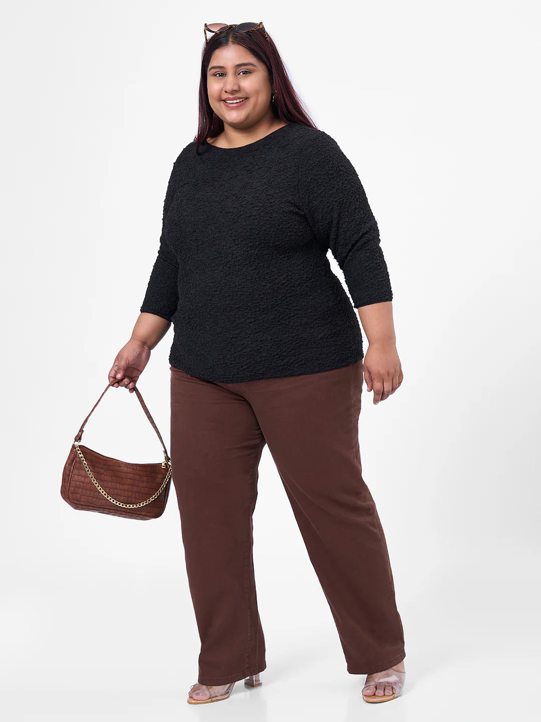 Kraus Kurve Women Sepia High-Rise Slim Straight Fit Jeans