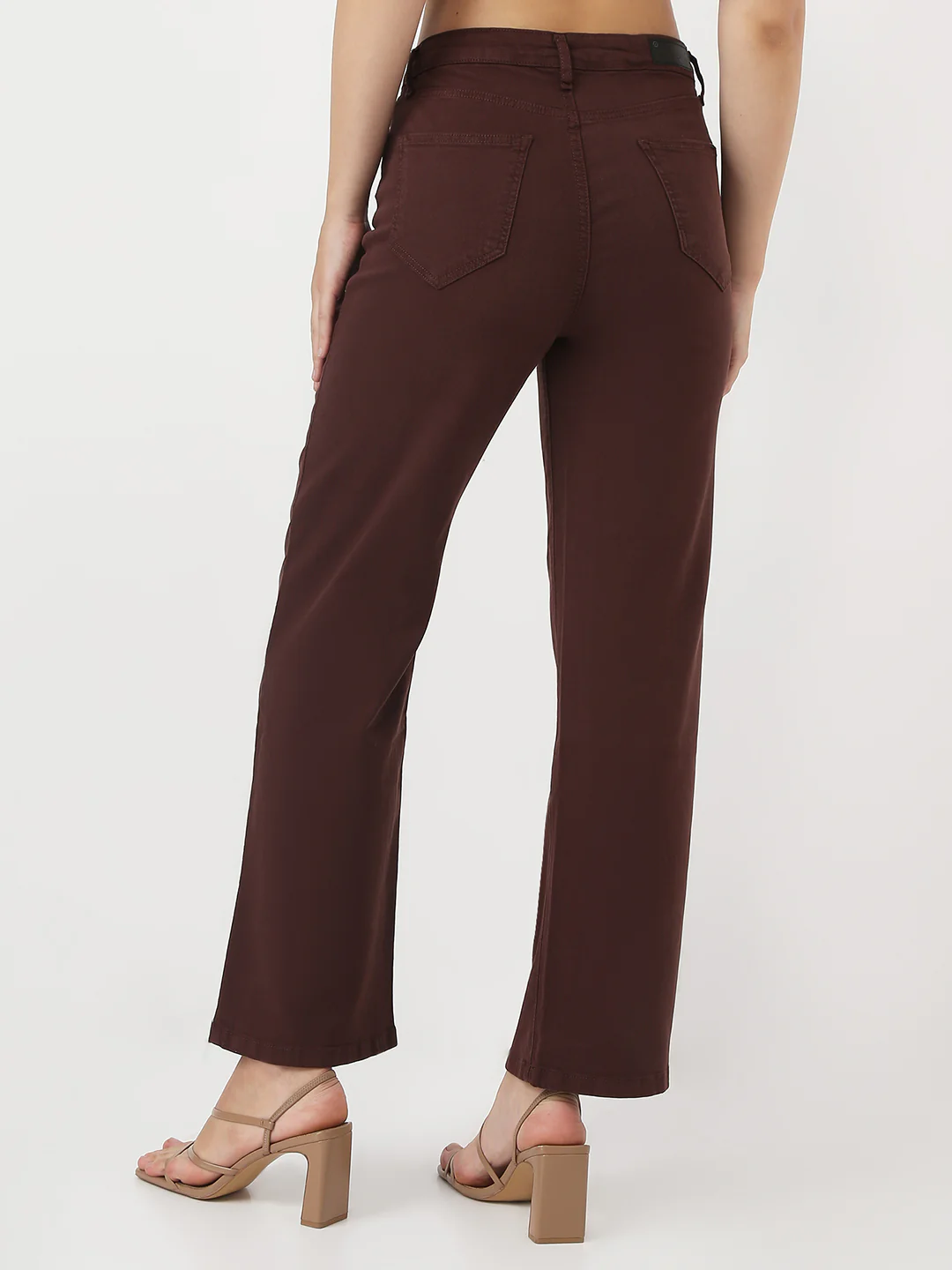 Women Sepia High-Rise Straight Fit Jeans - Image 3