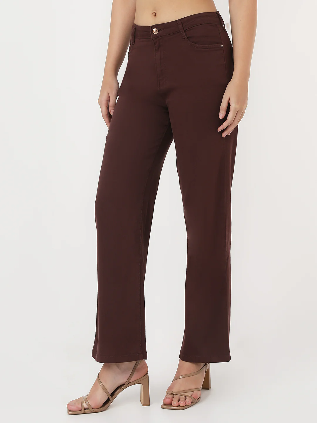 Women Sepia High-Rise Straight Fit Jeans - Image 7