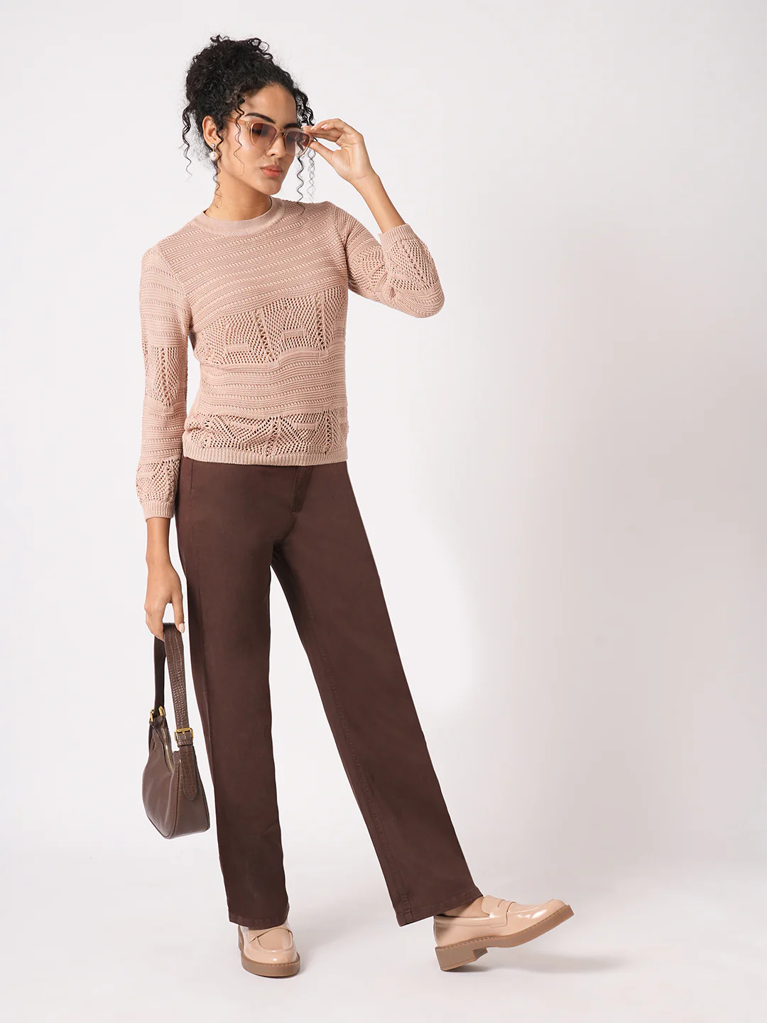 Women Sepia High-Rise Straight Fit Jeans - Image 4